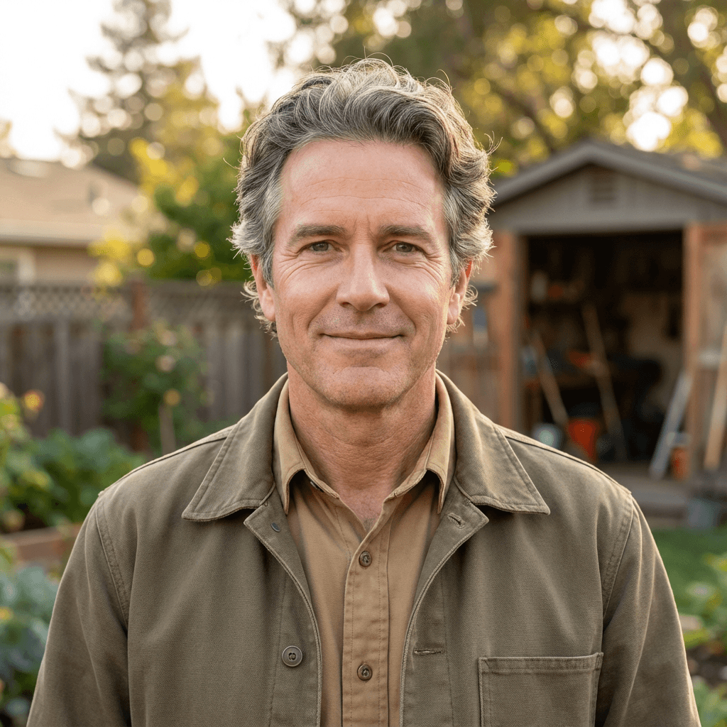 Mike Santoro, a male homeowner in his late 30s, White, casual laid-back style