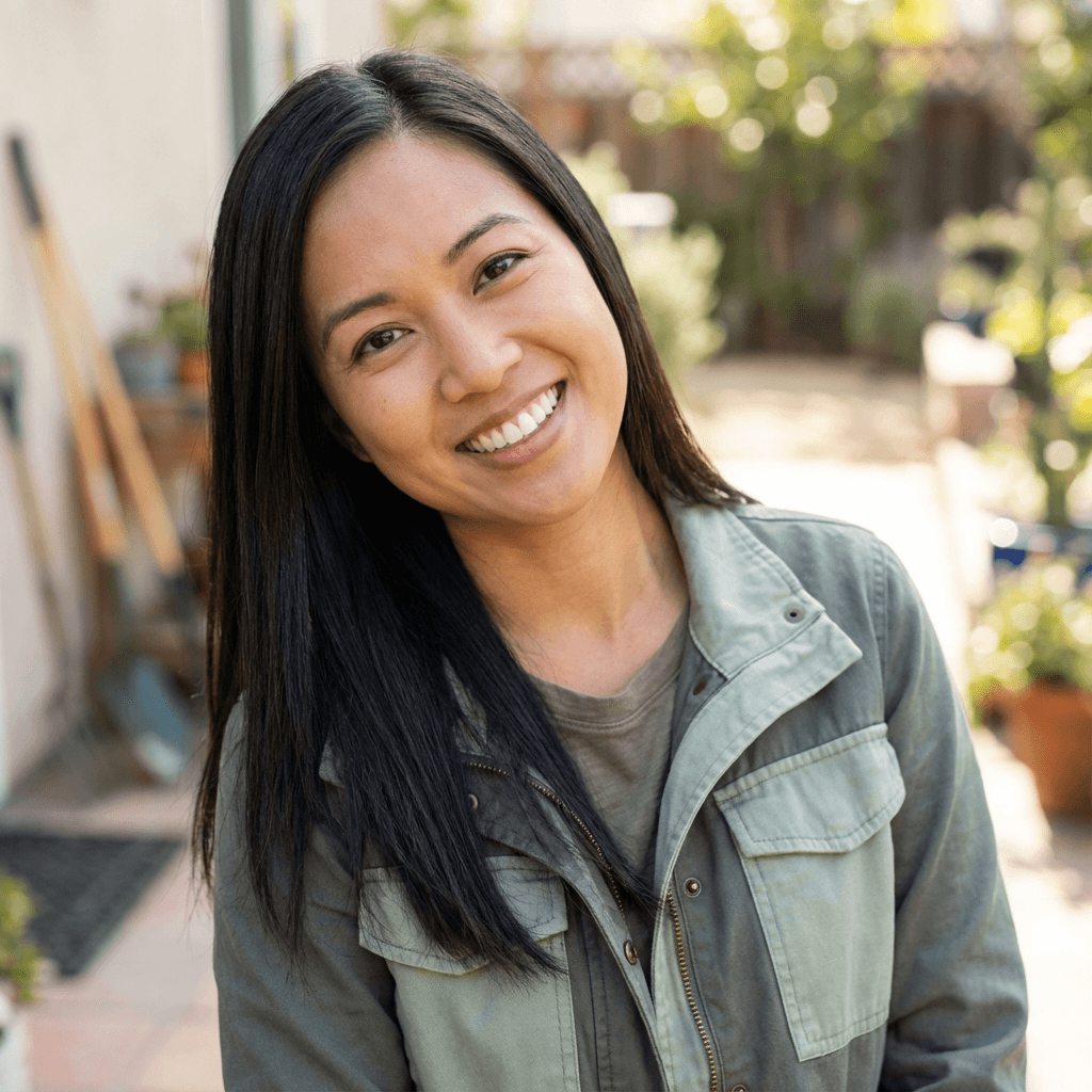 Jenna Whitfield, a female homeowner in her early 30s, White, relaxed friendly style